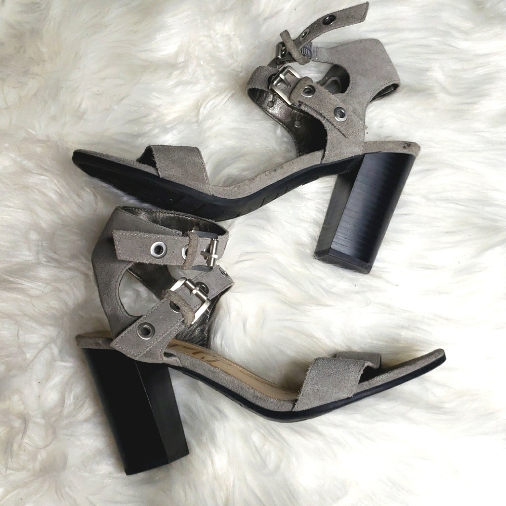 Sam Edelman Enya Strappy Gray Suede Sandals